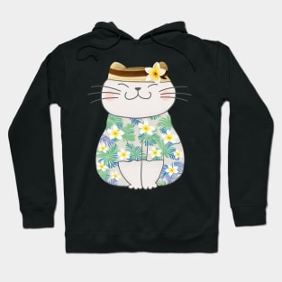 Cute Cat in Hawaiian Shirt Hoodie